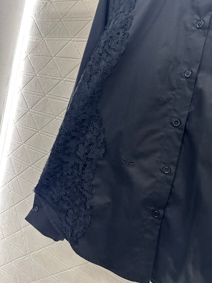 Solid color lace shirt