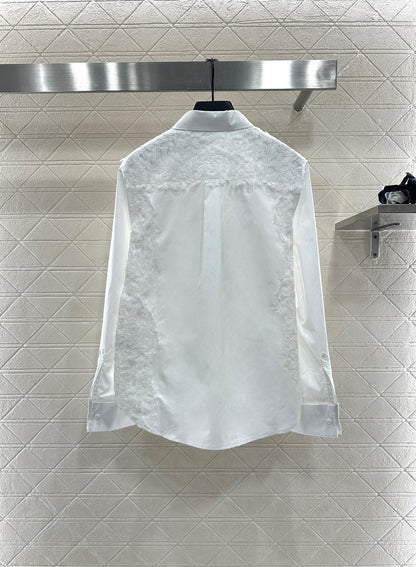 Solid color lace shirt