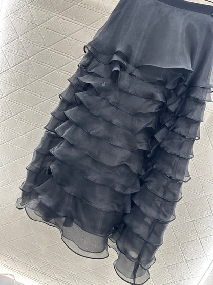 Cake multi-layer long gauze skirt