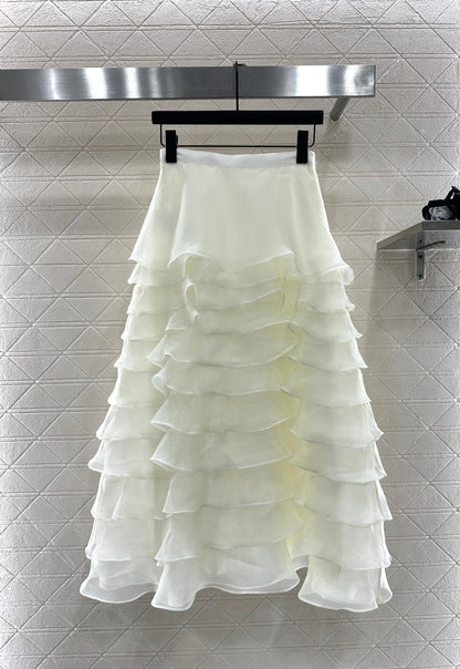 Cake multi-layer long gauze skirt