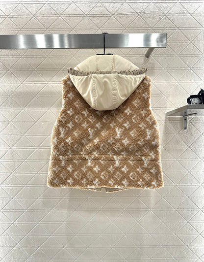 Hooded Teddy Lamb Vest