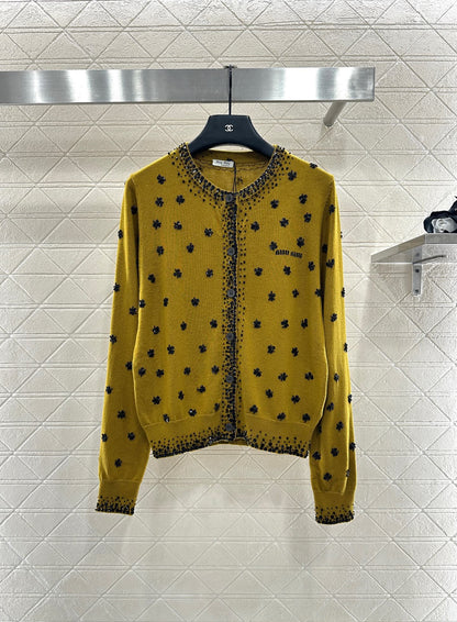 Sequin studded knitted cardigan