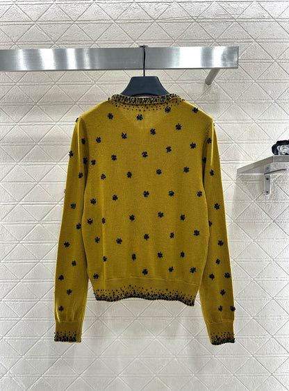 Sequin studded knitted cardigan