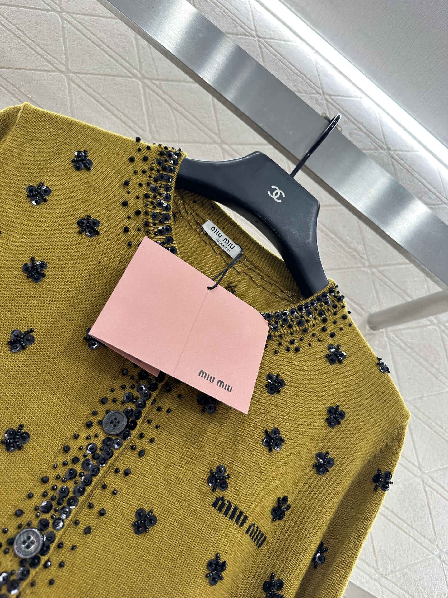 Sequin studded knitted cardigan