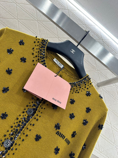 Sequin studded knitted cardigan