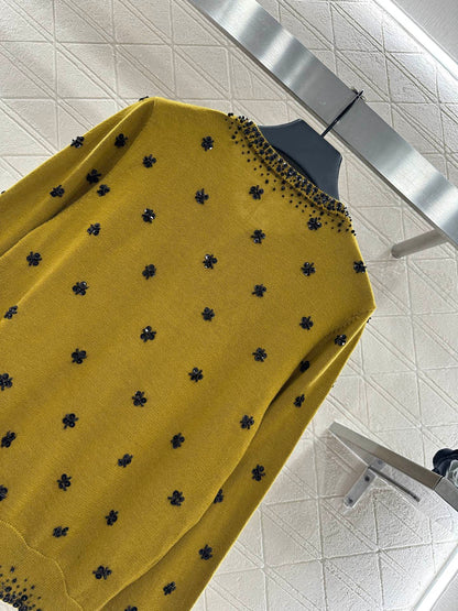 Sequin studded knitted cardigan