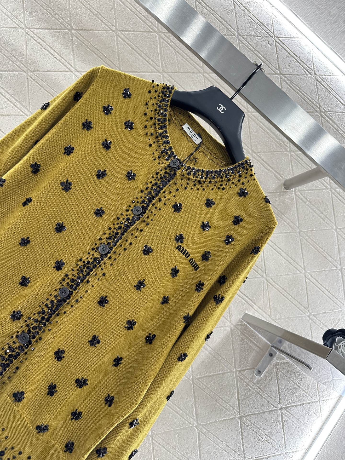 Sequin studded knitted cardigan