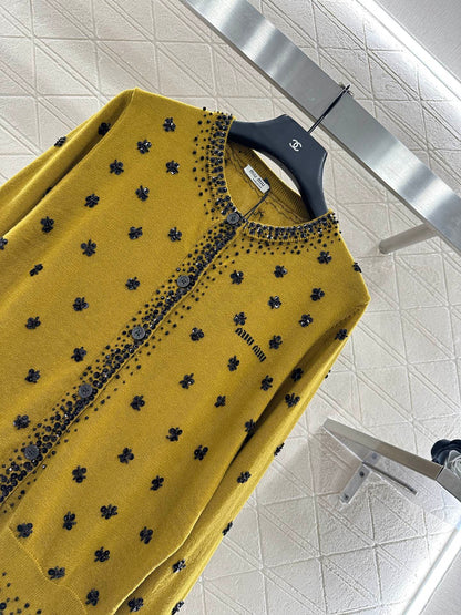 Sequin studded knitted cardigan