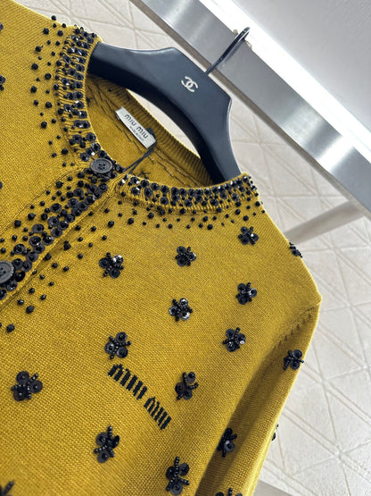 Sequin studded knitted cardigan