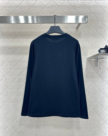 Rhinestone letter long sleeved shirt