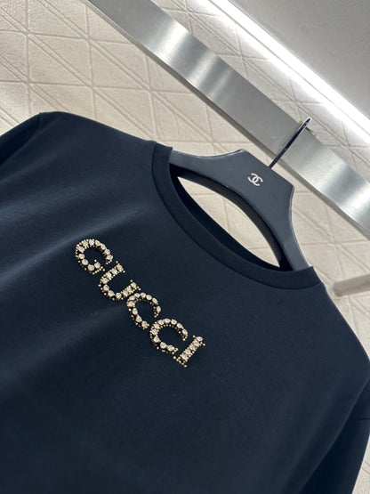 Rhinestone letter long sleeved shirt