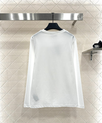 Rhinestone letter long sleeved shirt