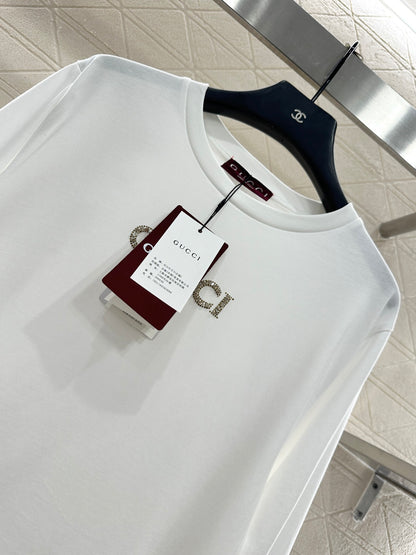 Rhinestone letter long sleeved shirt