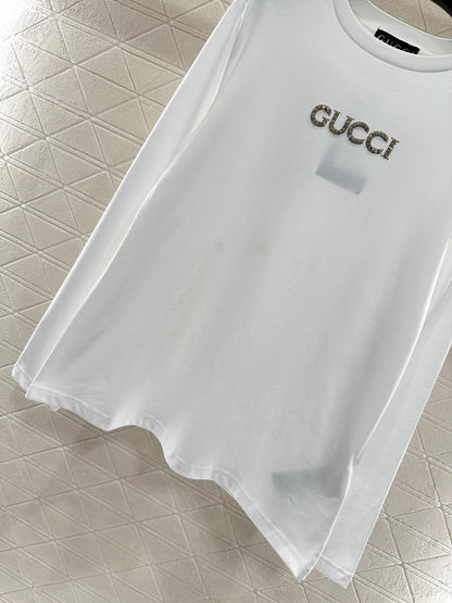 Rhinestone letter long sleeved shirt