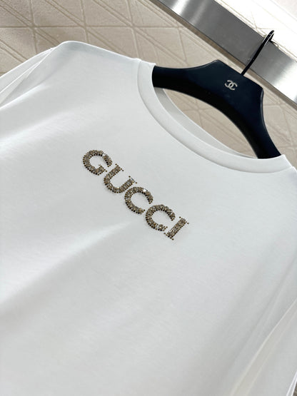 Rhinestone letter long sleeved shirt