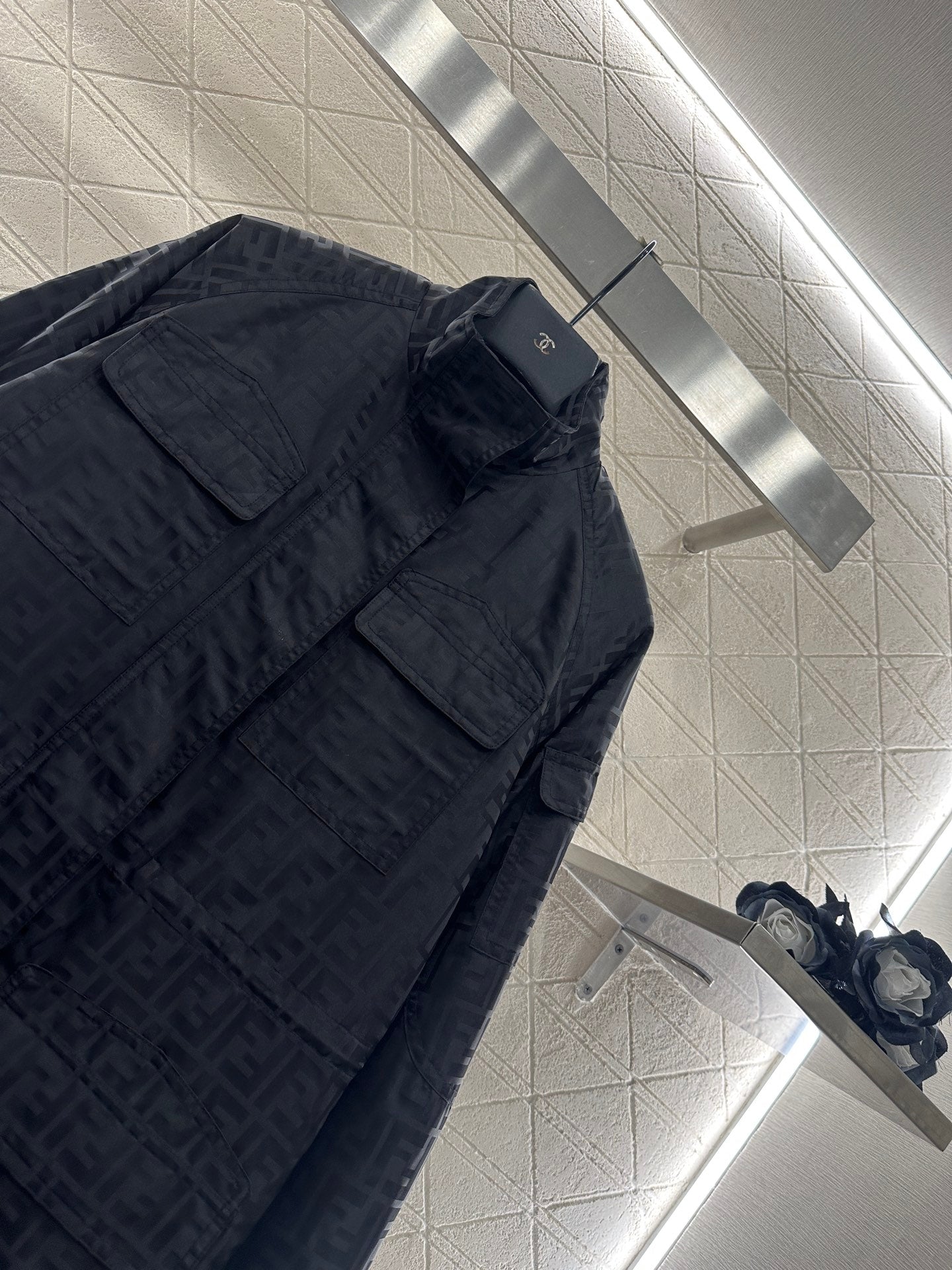 Jacquard cotton coat windbreaker jacket