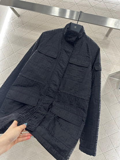 Jacquard cotton coat windbreaker jacket