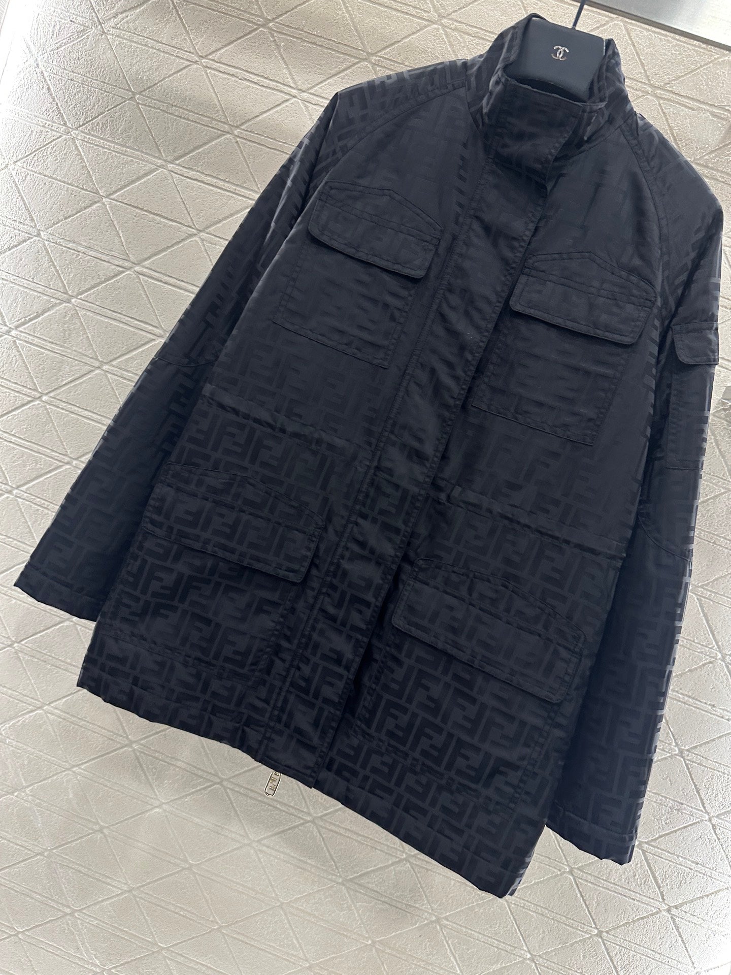 Jacquard cotton coat windbreaker jacket
