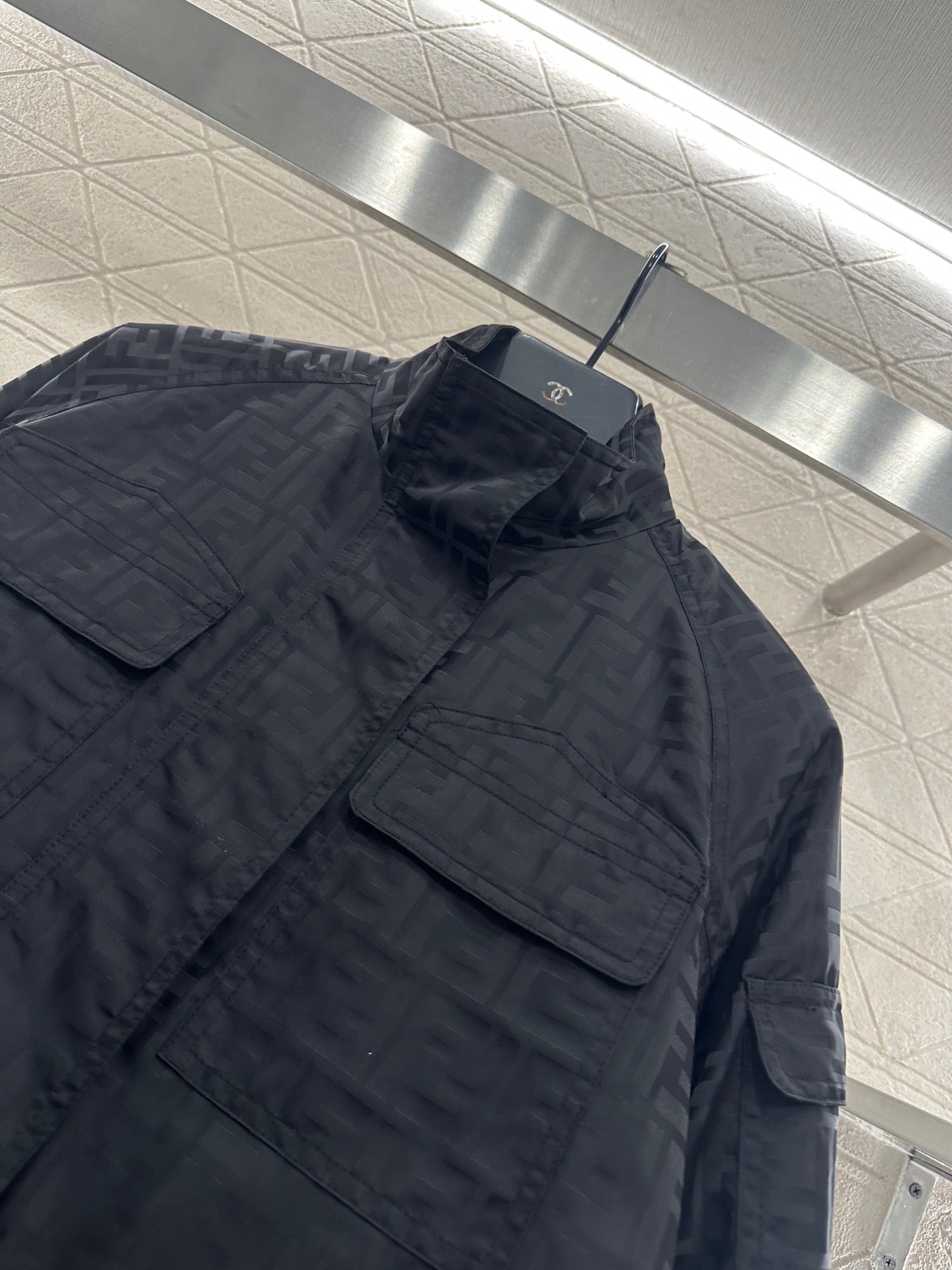 Jacquard cotton coat windbreaker jacket