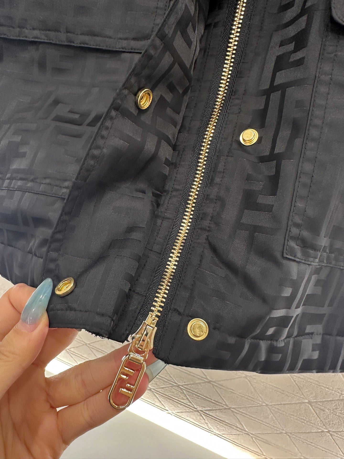 Jacquard cotton coat windbreaker jacket