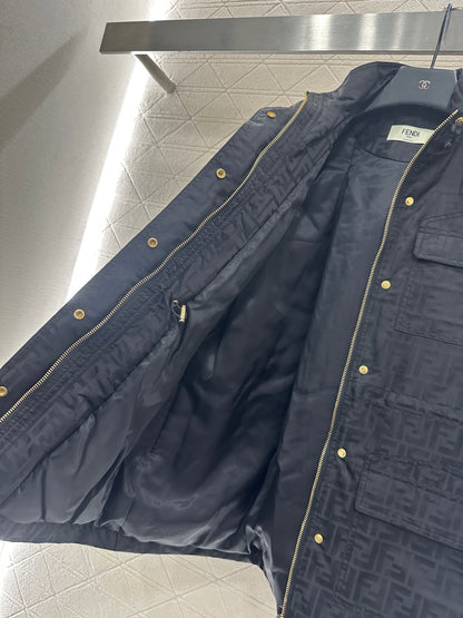 Jacquard cotton coat windbreaker jacket