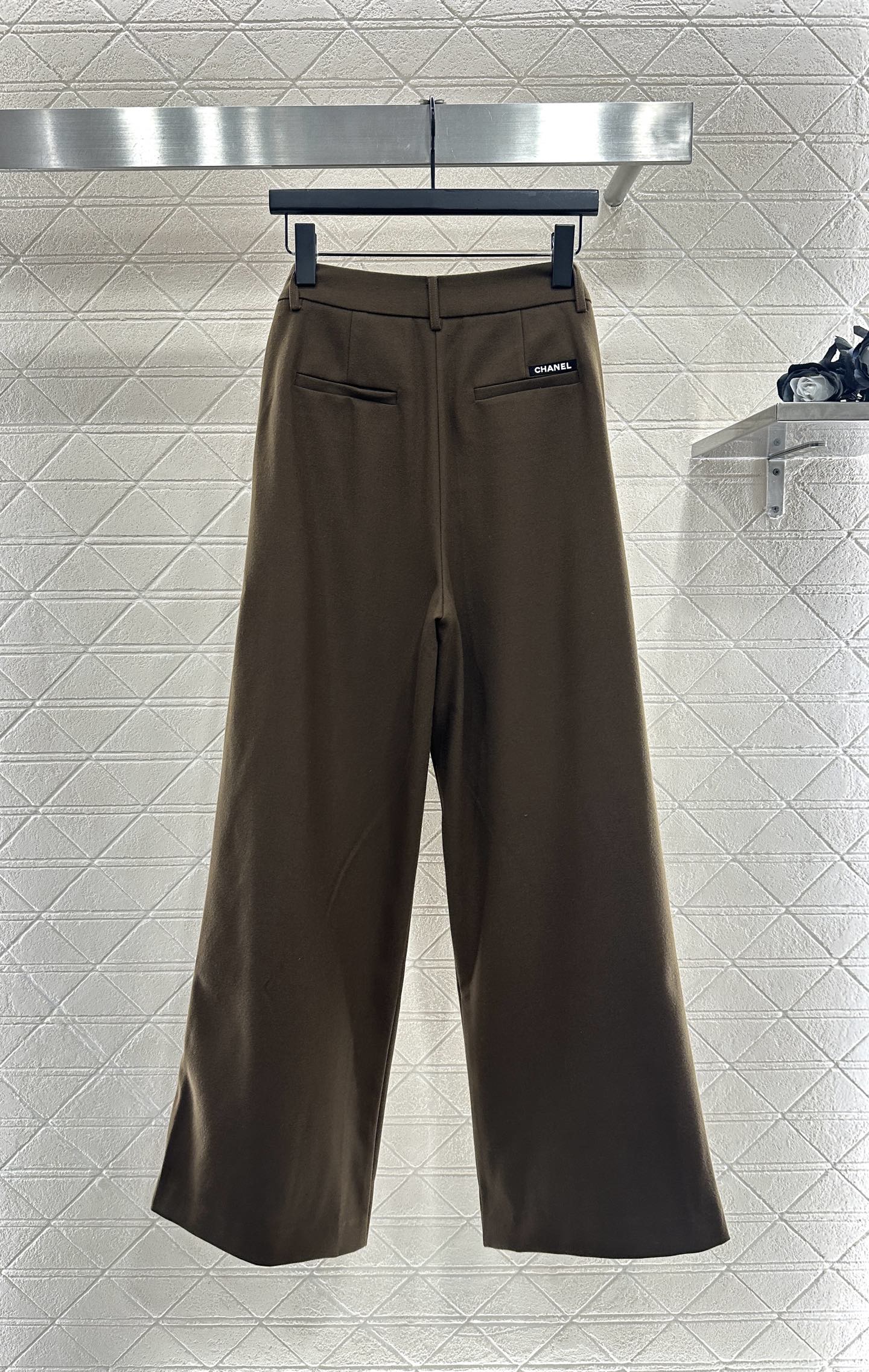 Silk scarf wide leg pants