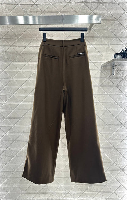 Silk scarf wide leg pants