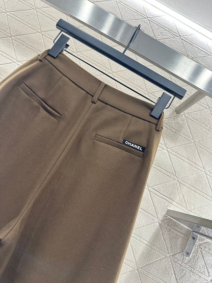 Silk scarf wide leg pants