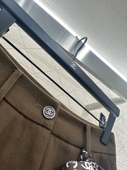 Silk scarf wide leg pants