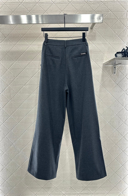 Silk scarf wide leg pants