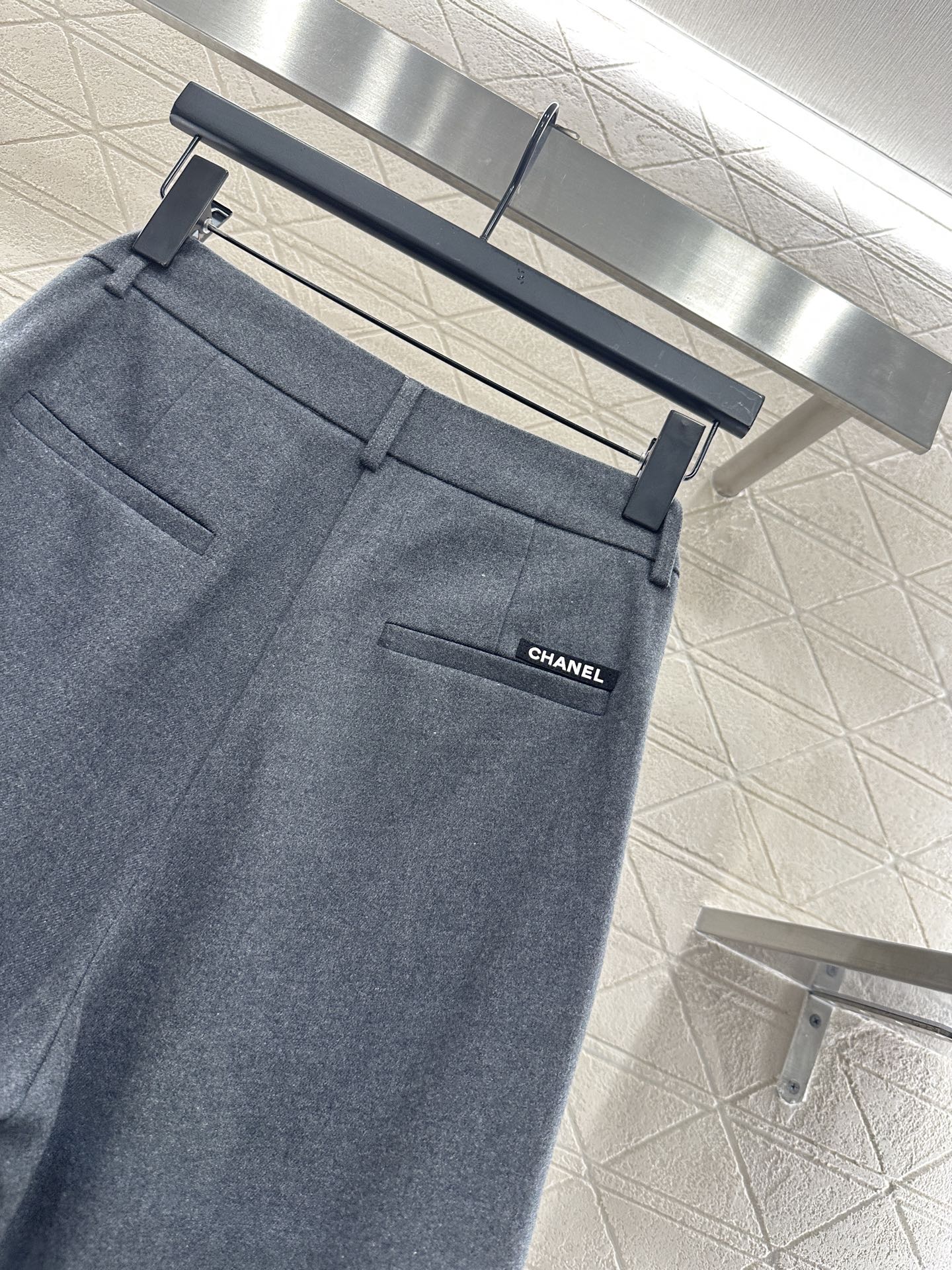 Silk scarf wide leg pants