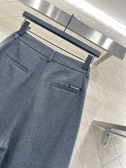 Silk scarf wide leg pants