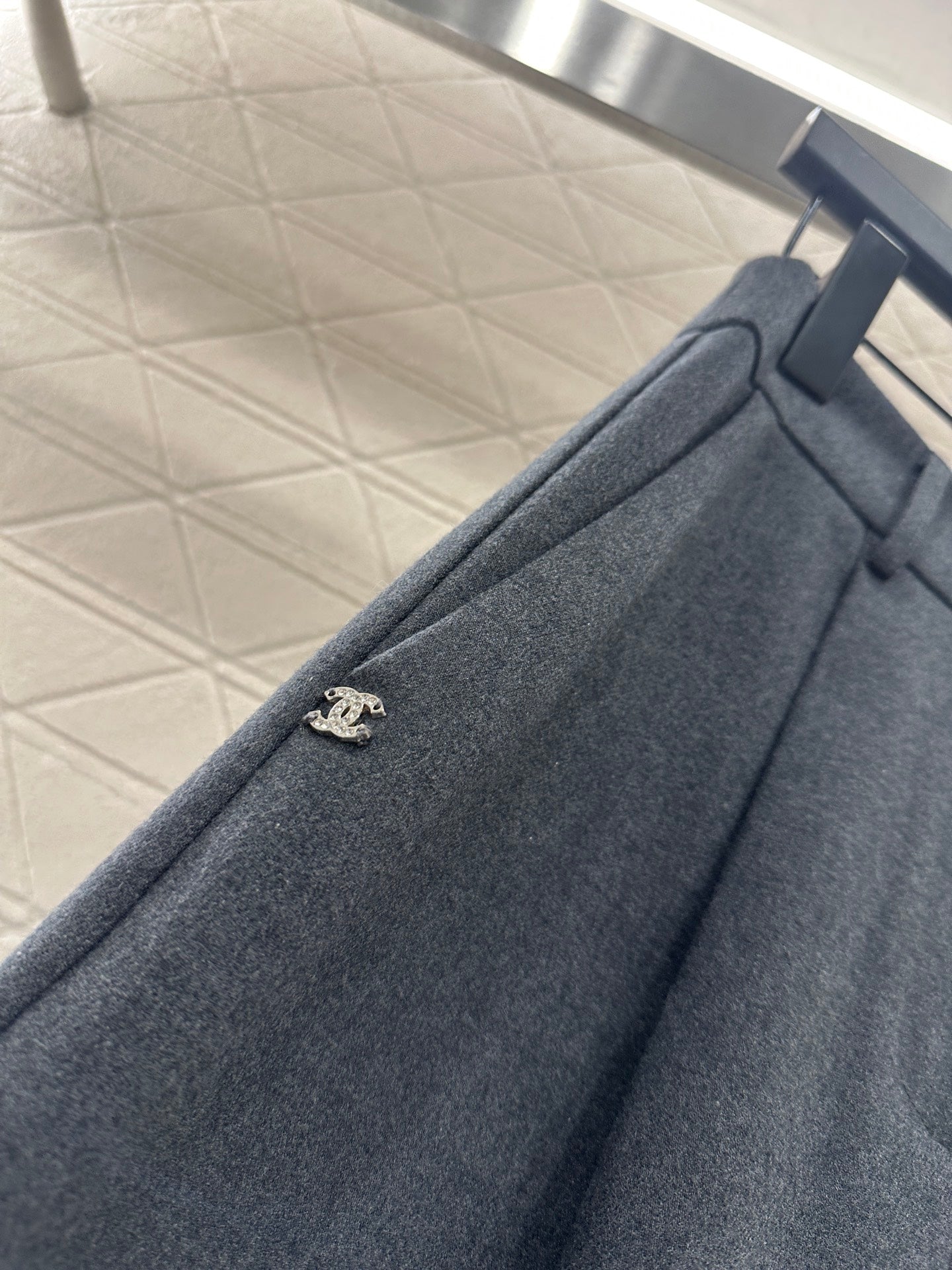 Silk scarf wide leg pants