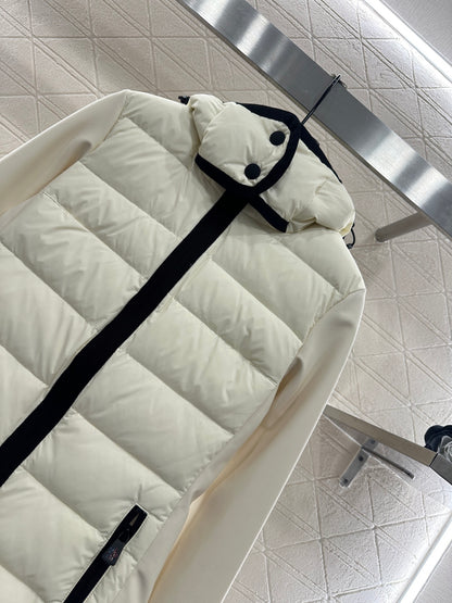 Splicing hooded down jacket