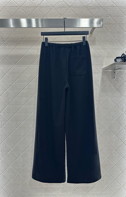 High waisted drawstring wide leg pants