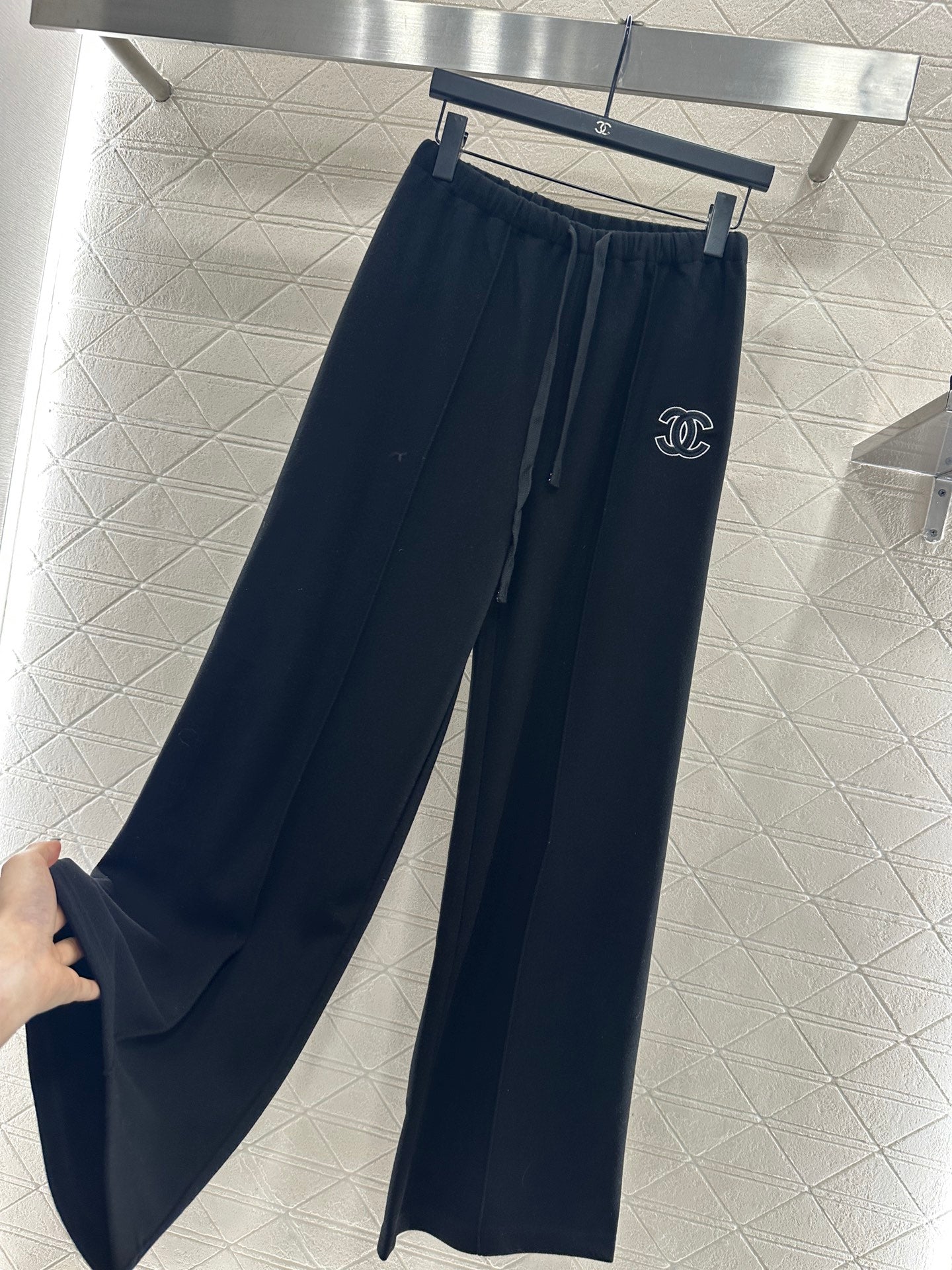 High waisted drawstring wide leg pants