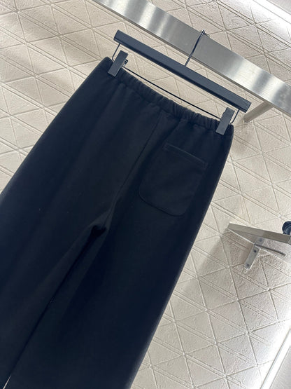 High waisted drawstring wide leg pants