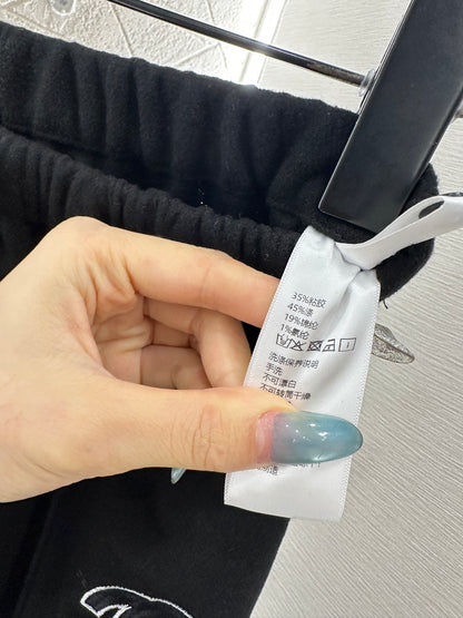 High waisted drawstring wide leg pants