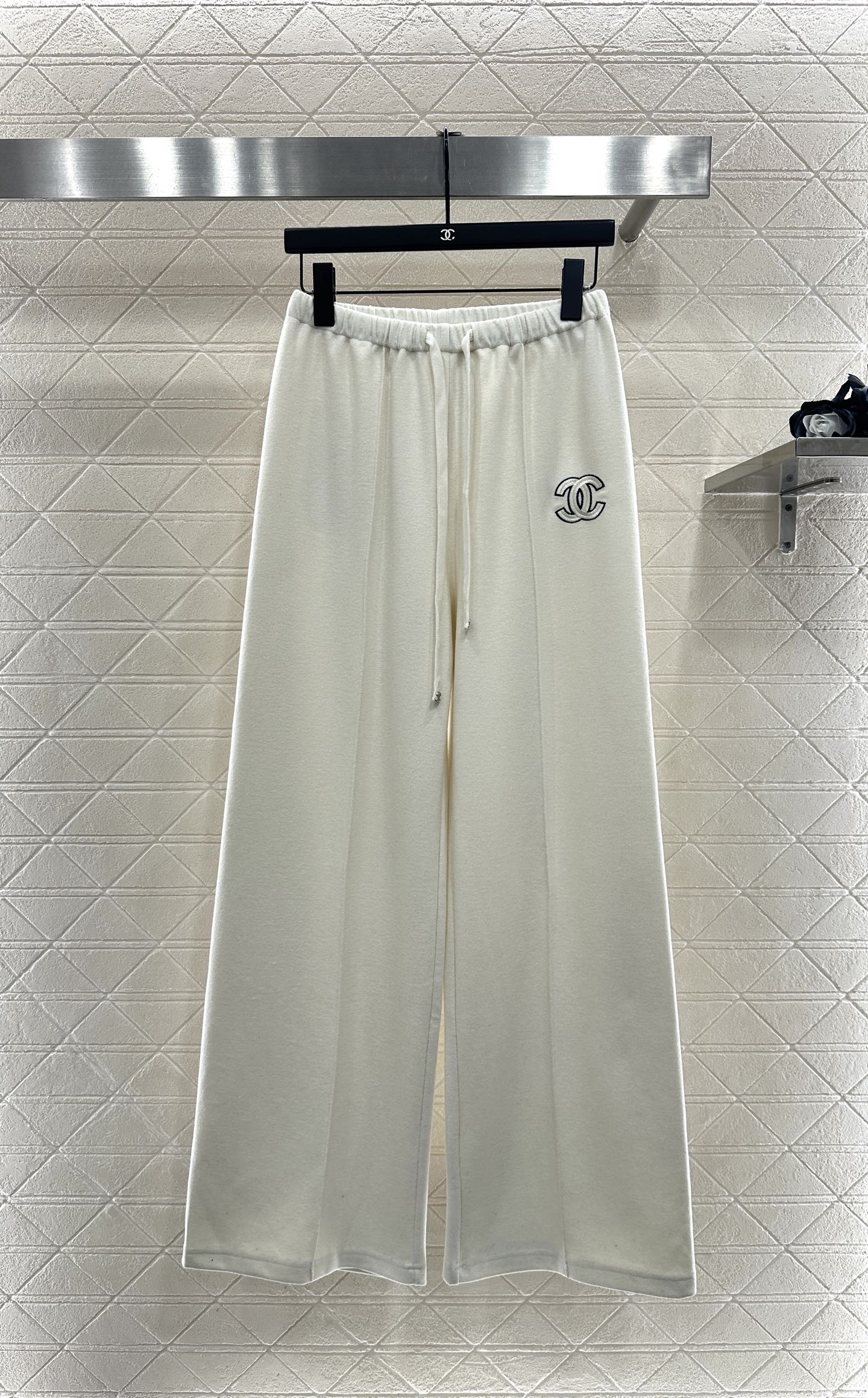 High waisted drawstring wide leg pants