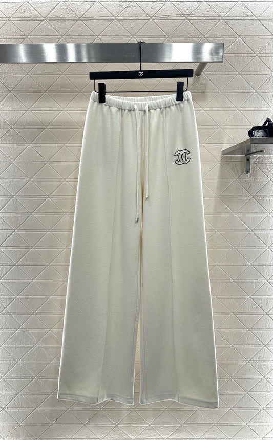 High waisted drawstring wide leg pants