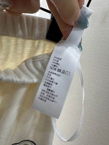 High waisted drawstring wide leg pants