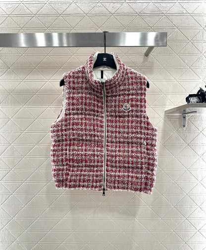 Standing collar woolen down vest
