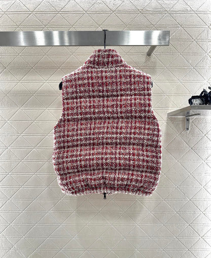 Standing collar woolen down vest