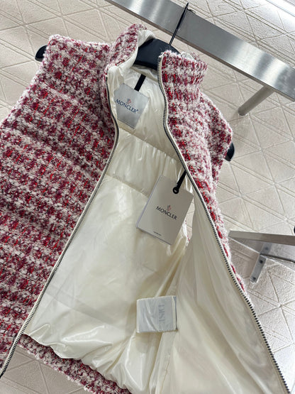 Standing collar woolen down vest