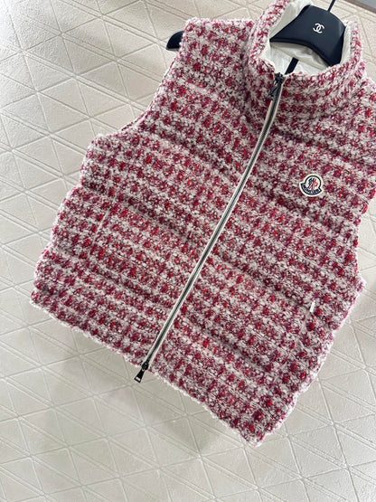 Standing collar woolen down vest