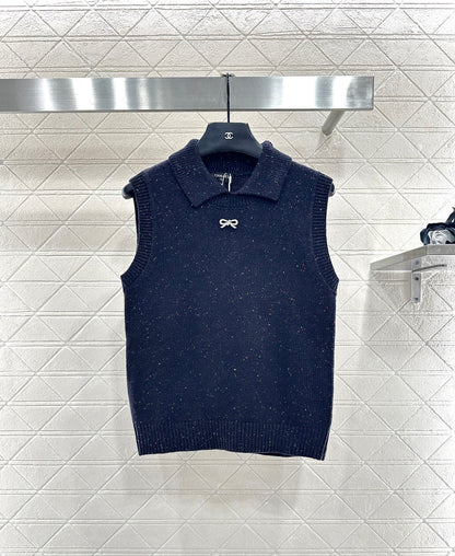 Colorful dot bow knitted vest