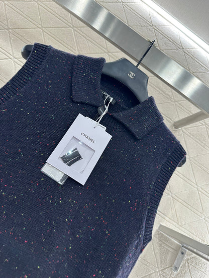 Colorful dot bow knitted vest