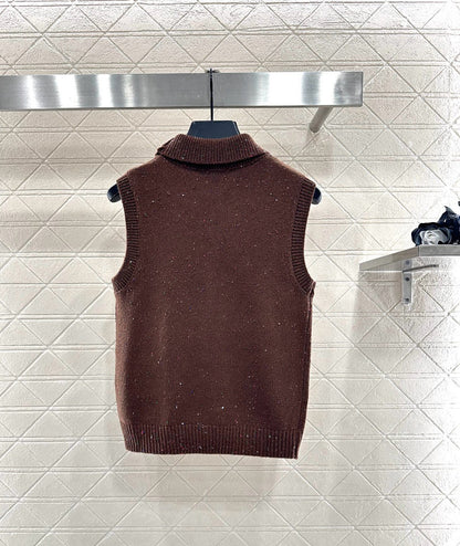 Colorful dot bow knitted vest