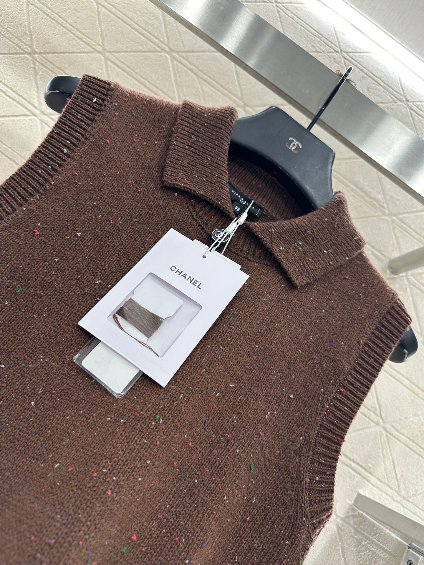 Colorful dot bow knitted vest