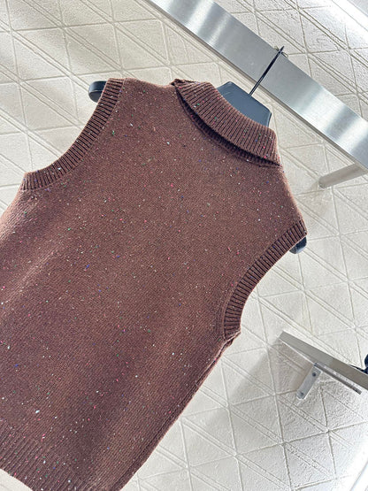 Colorful dot bow knitted vest